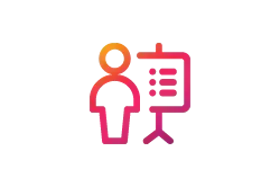 Icon representing a person and a signpost