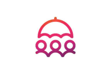 Abstract graphic featuring a stylized arch and three circular elements below it