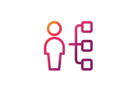 Abstract graphic representing a person and a flowchart