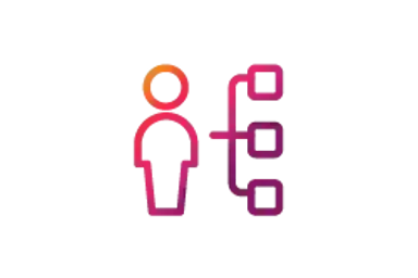 Abstract graphic representing a person and a flowchart