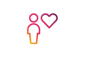 Icon of a person and a heart symbol