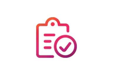 Icon of a clipboard with a checkmark